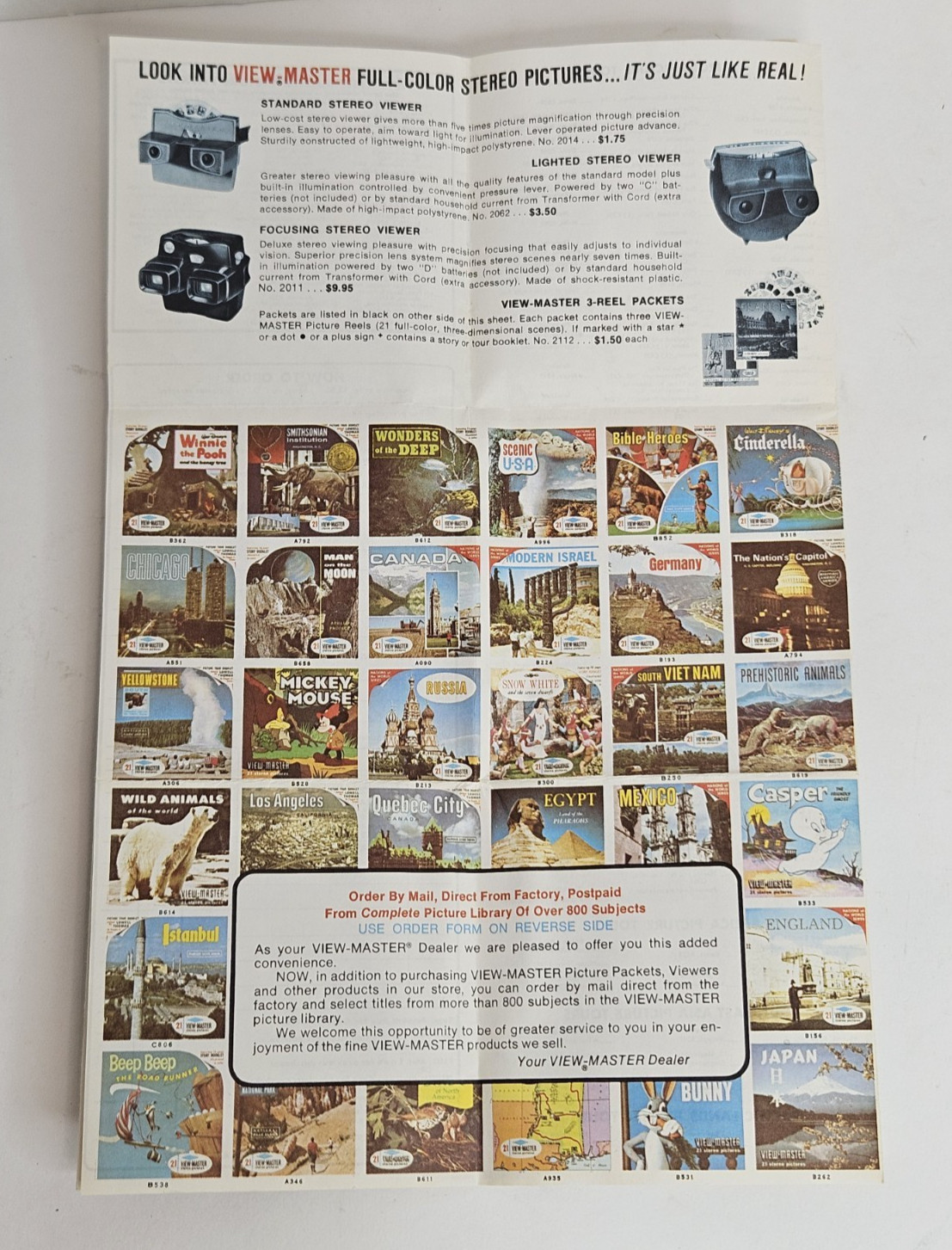Vintage View-Master Junior Projector w/ Box, Reels & Paperwork – Powers On –