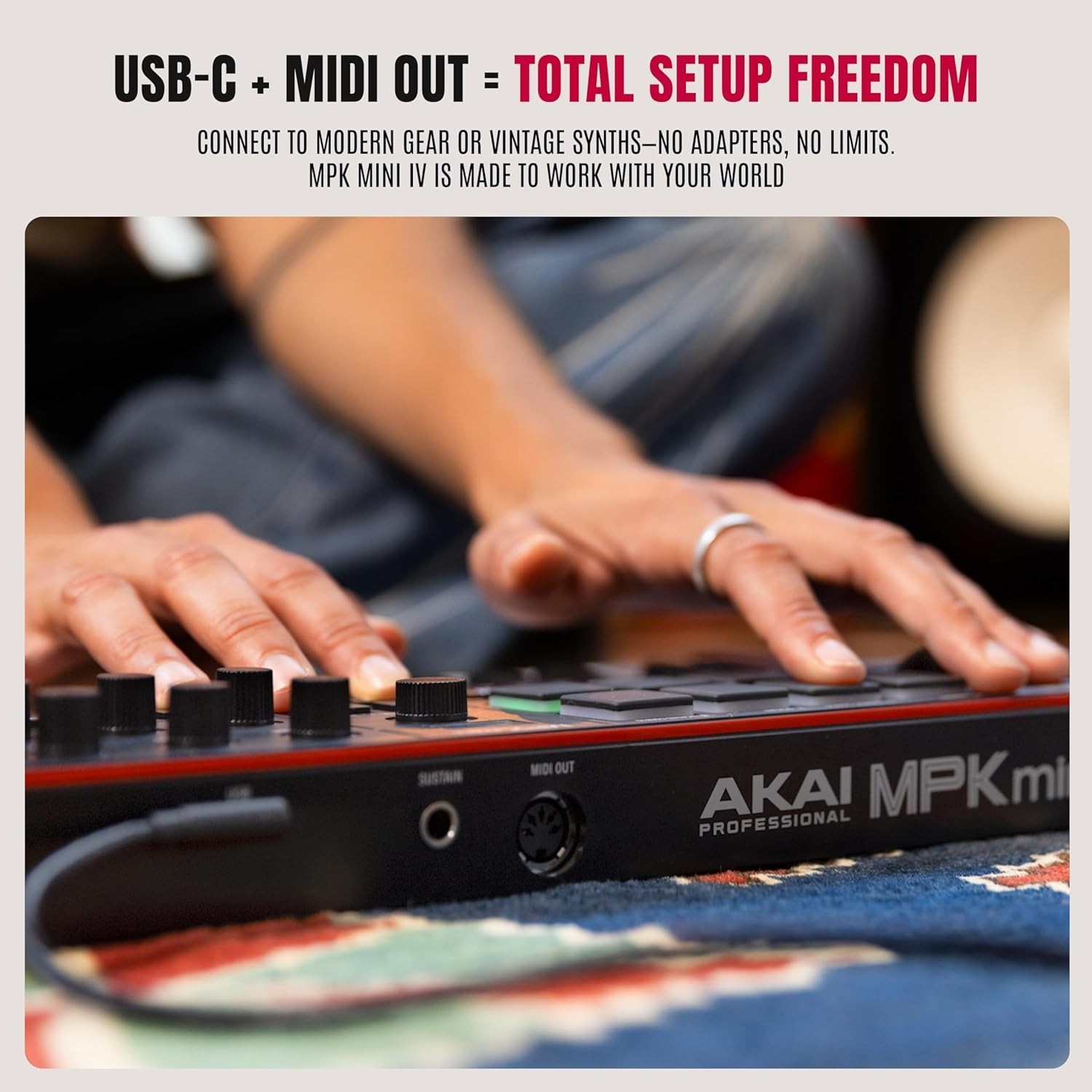 MPK Mini IV USB-C MIDI Keyboard Controller for Beginners and Producers - MPC ...