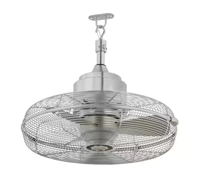 18 in. Indoor/Wet Outdoor 3-Speed Anywhere Fan Silver w/Convenient Hanging Hook