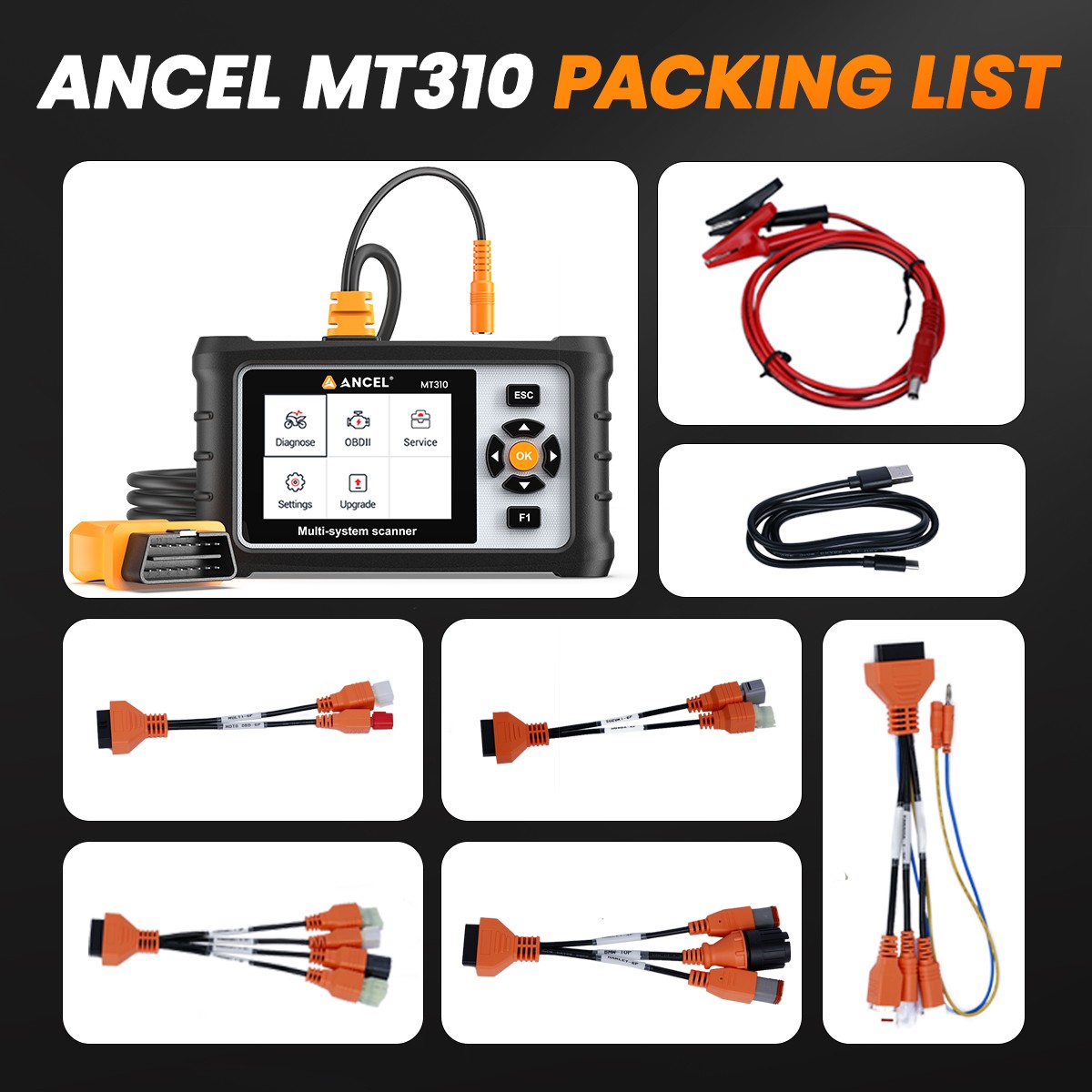 Motorcycle Scanner Full System Diagnosis Read Clear Fault Codes Service Reset