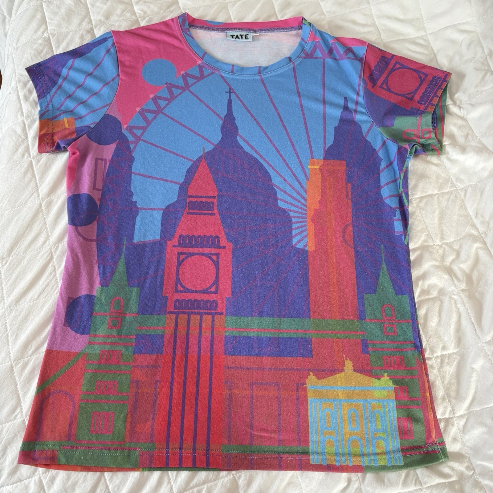 Toni Alter Graphic Tee T Shirt For The Tate Museum London Womens Size Large Pink