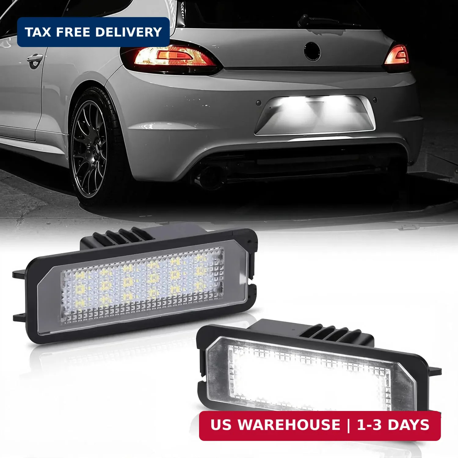 D-Lumina LED License Plate Lights Tag Lamp Assembly for Volkswagen VW Golf GTI M