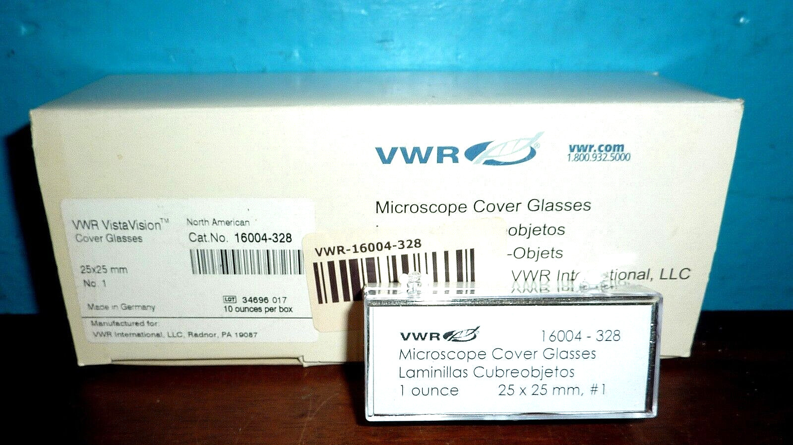 VWR Vista Vision 16004-328 Cover Glasses 25x25mm 10oz Box New