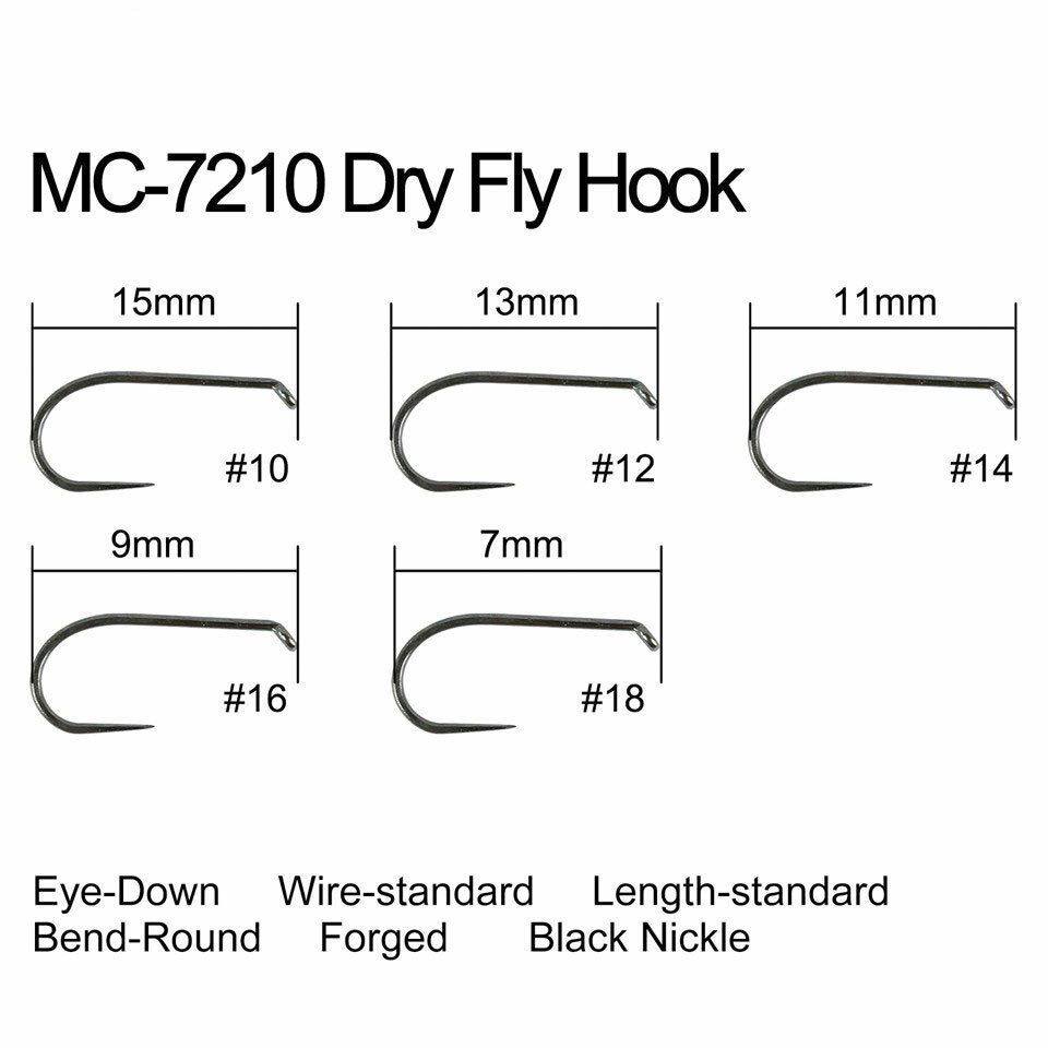 Maxcatch 100pcs 10# - 18# Fish-Friendly Barbless Fly Tying Hooks Dry&Wet&Nymph