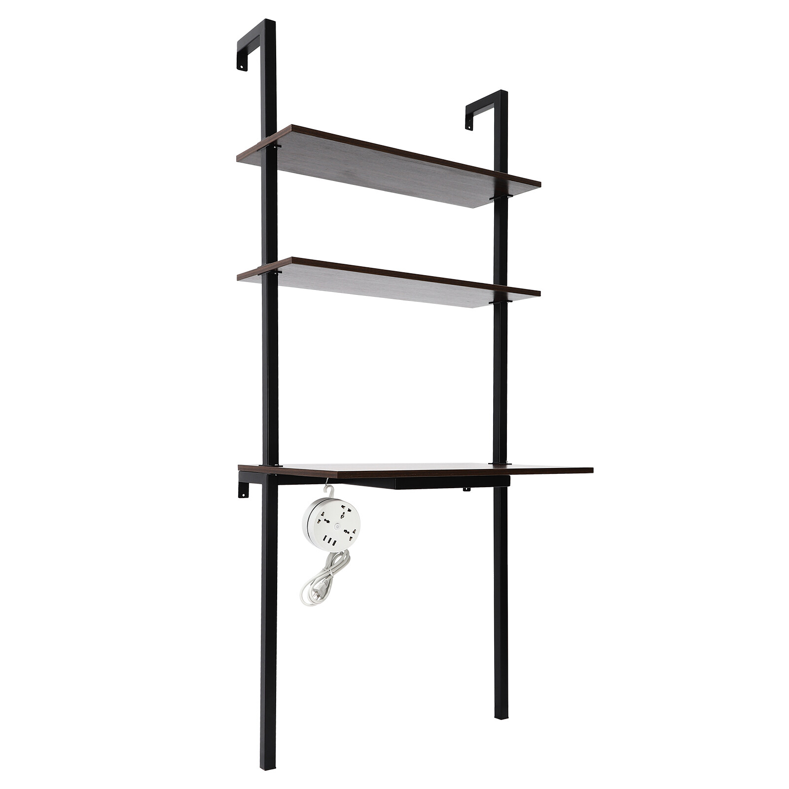Wall-Mounted Desk with 3-Tier Storage – Space-Saving Design