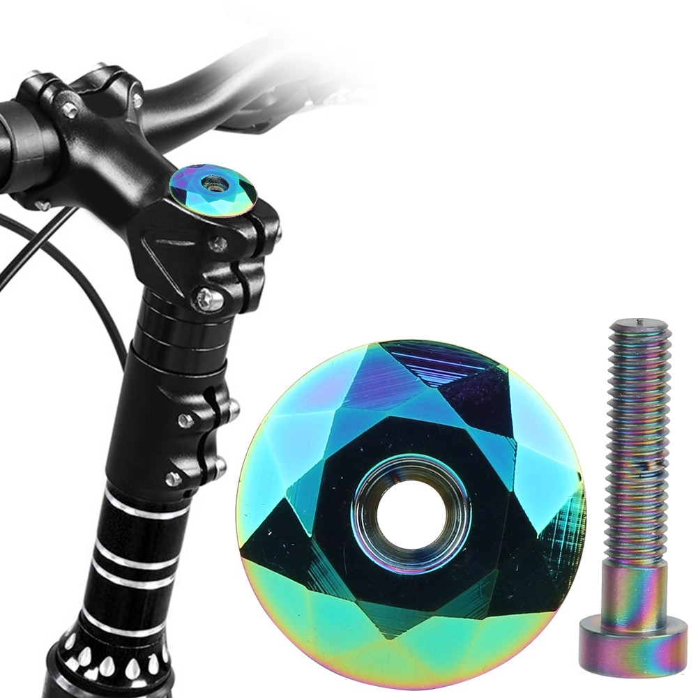 (colorful)Aluminium Alloy Mountain Bike Headset Stem Top Cap Titanizing Cove LW