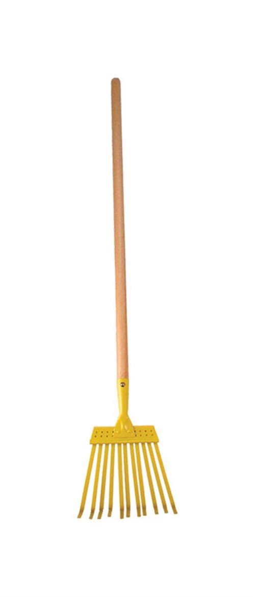 Rugg CO4 Steel 11-Tines Kids Leaf Rake 12 W in. with 30 in. Smooth Wood Handle