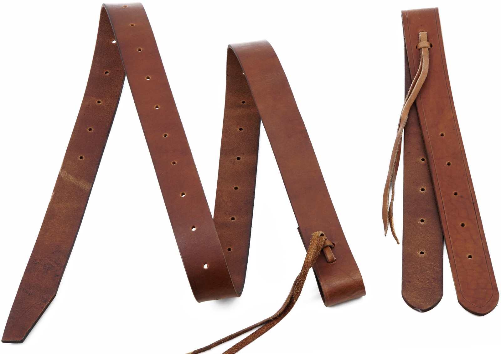 Heavy Oil Harness Leather Latigo(1.75" x 68.5"),Off Billet Cinch Straps Set f...