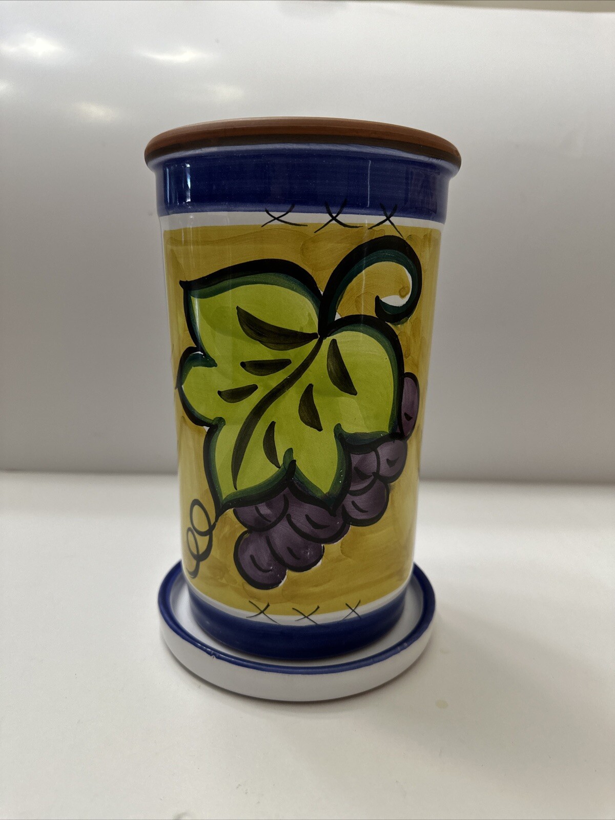 VINTAGE HIMARK WINE COOLER, CERAMIC, MADE IN PORTUGAL W/ UNDERPLATE