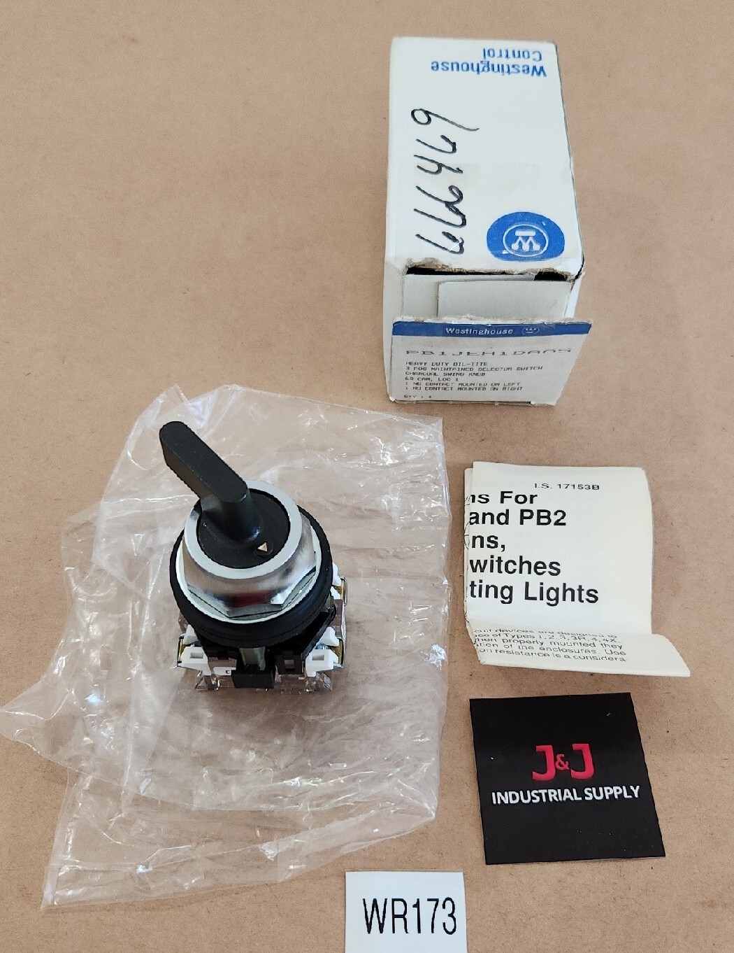 *NEW* Westinghouse PB1JEH1DAA5 Heavy Duty Selector Switch 3-Pos + Warranty!