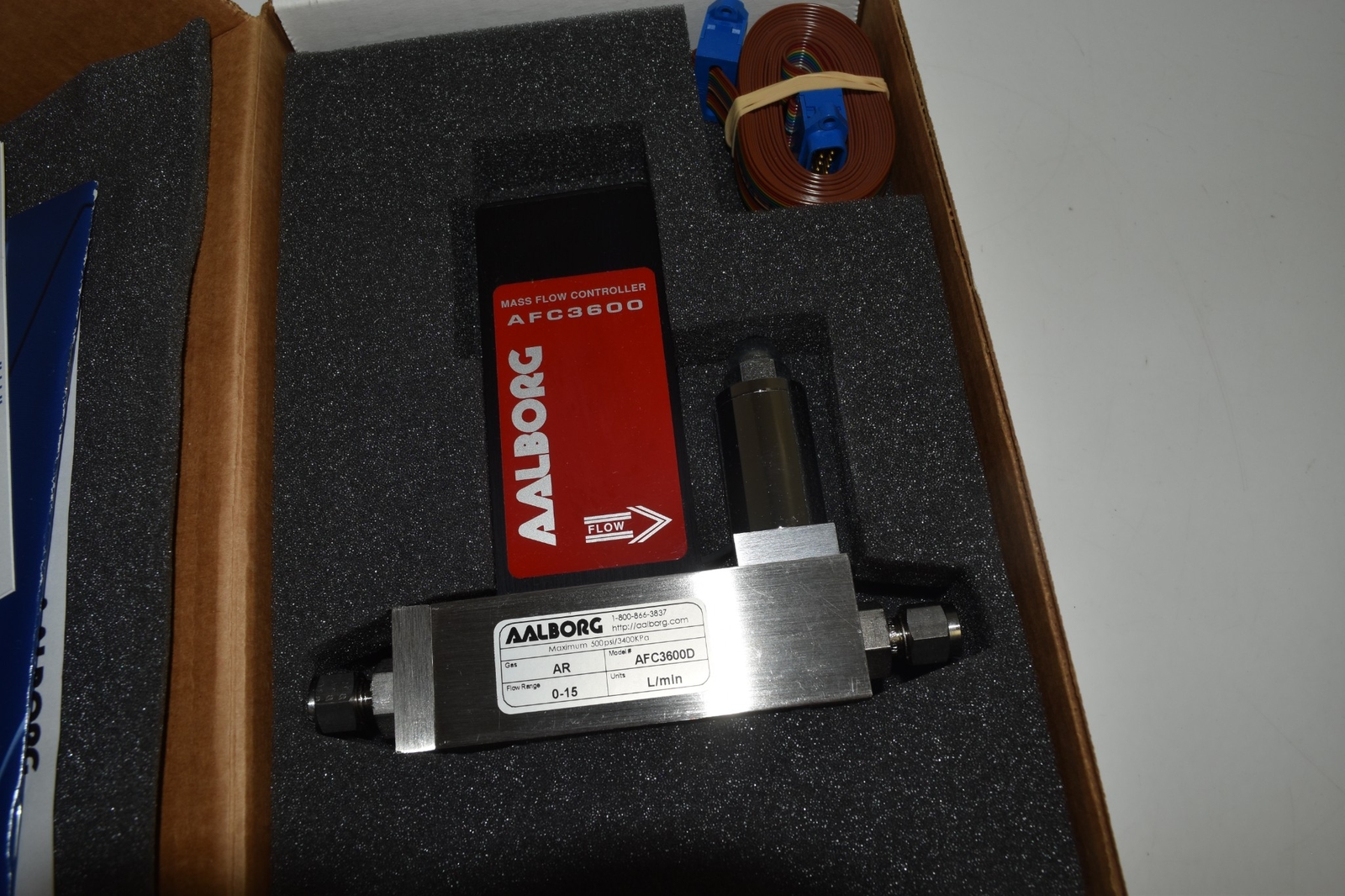 AALBORG MASS FLOW CONTROLLER GAS AR MODEL AFC3600D RANGE 0-15 -NEW (LWP22)