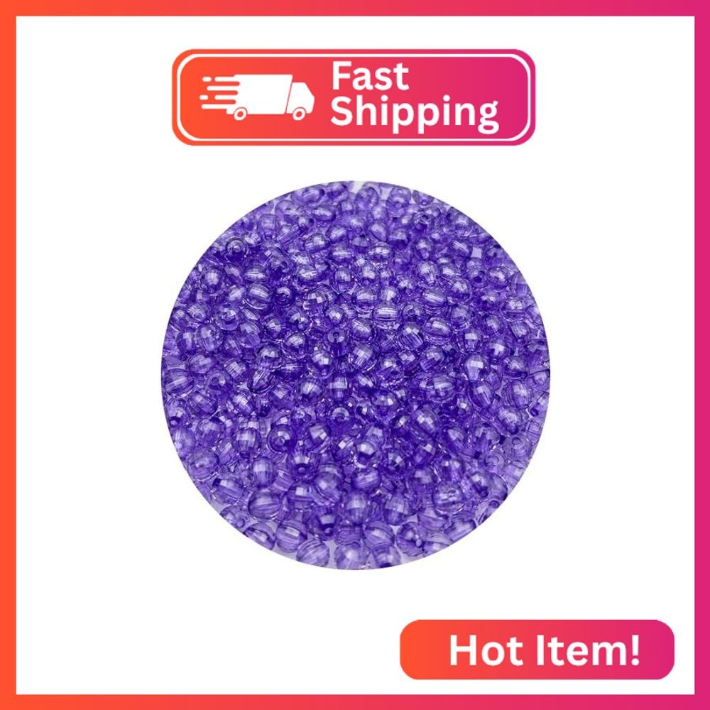 Daiyifiy 200PCS 10MM Round Crystal Acrylic Beads Crystal Faceted Beads Spacer Be