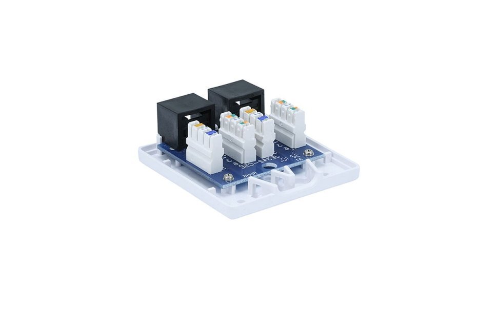 2 Pack x 2-Port CAT5e RJ45 Double Duplex Surface Mount Box 110 Punch Down Cable