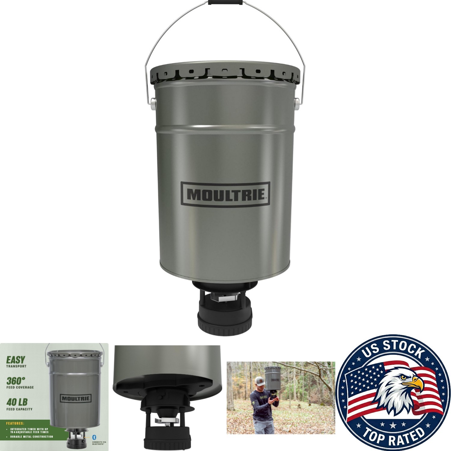 Smart 40 Lb Hanging Deer Feeder - 360-Degree Coverage & Weather Resistant