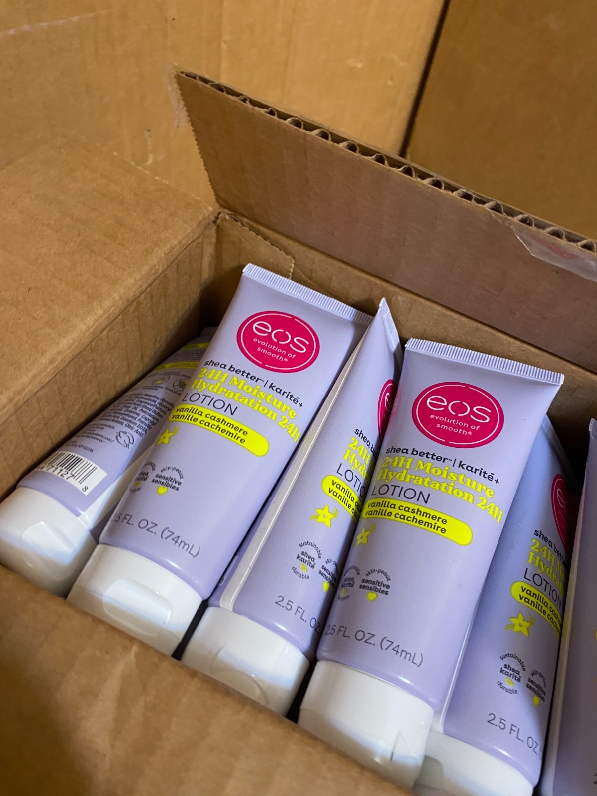 eos shea better Body Lotion Vanilla Cashmere, Travel Size Essentiall 24-PK