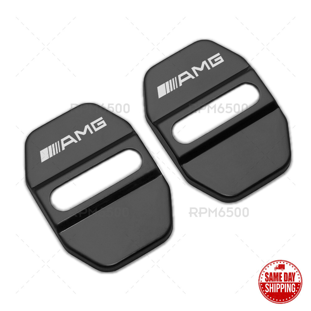 2pcs Stainless Steel Door Striker Cover Lock Buckle Cap For Mercedes AMG Sport
