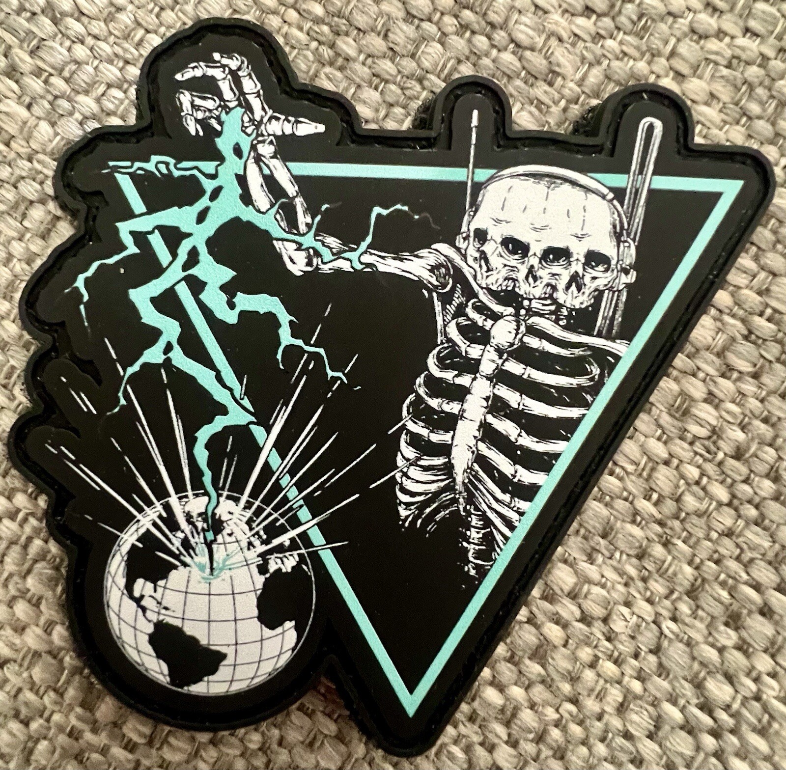 White Phosphor x Time On Target "Lightning Skeleton" Patch Baja Blue Echelon