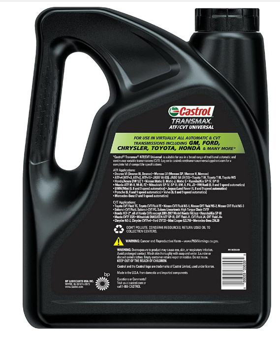 Castrol Transmax ATF/CVT Universal Automatic Transmission Fluid, 1 Gallon