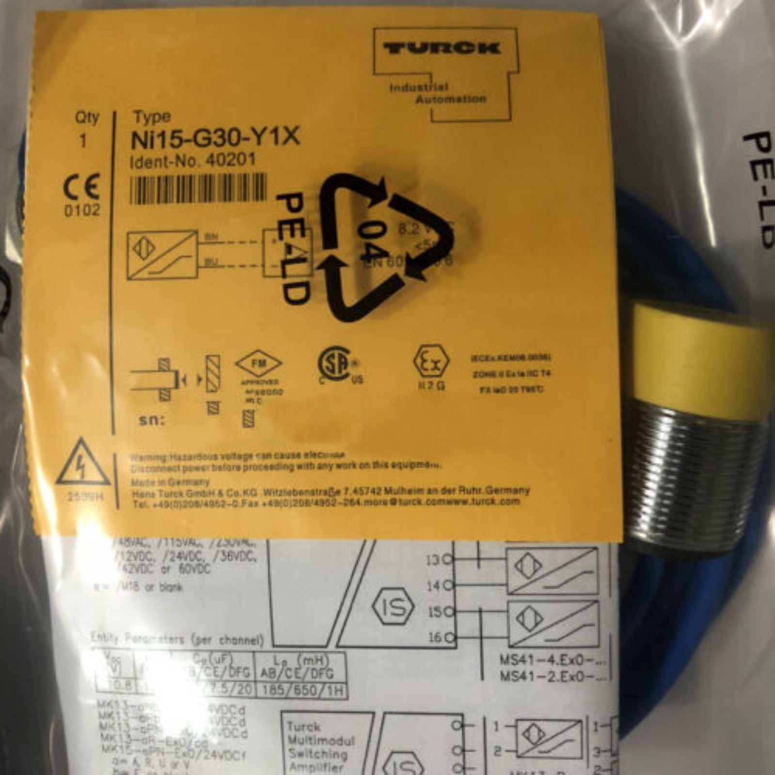 Qty:1pc Proximity Switch NI15-G30-Y1X Quality assurance fast shipping#