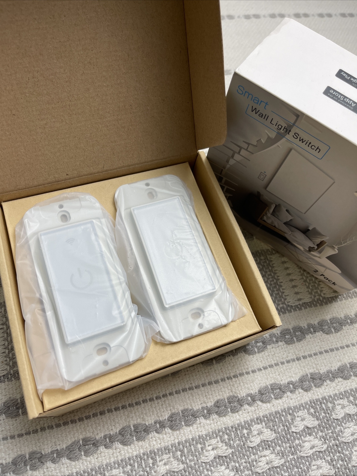 Smart Wall Light Switch 2-Pack 2.4Ghz Wifi works Amazon Alexa Google Assistant