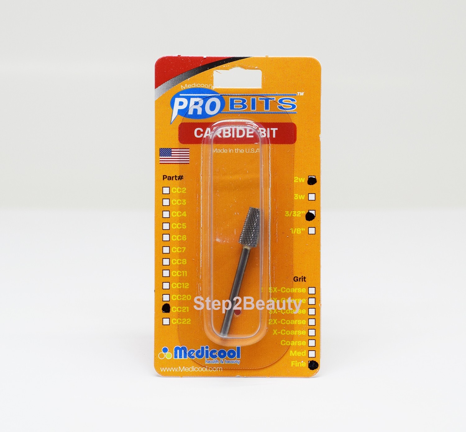 Medicool Carbide Nail Drill Bit 3/32'' Shank | CC21 Fine