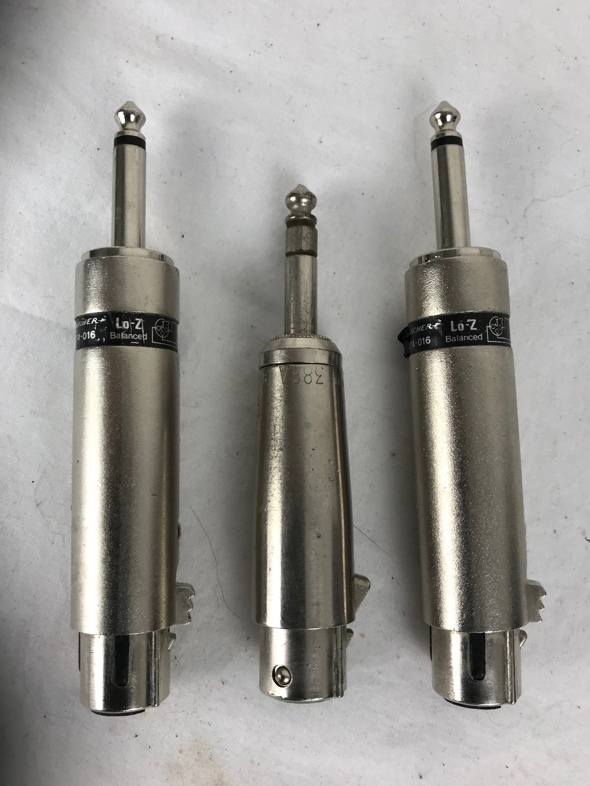 Three XLR to 1/4" Output Jack Adapters