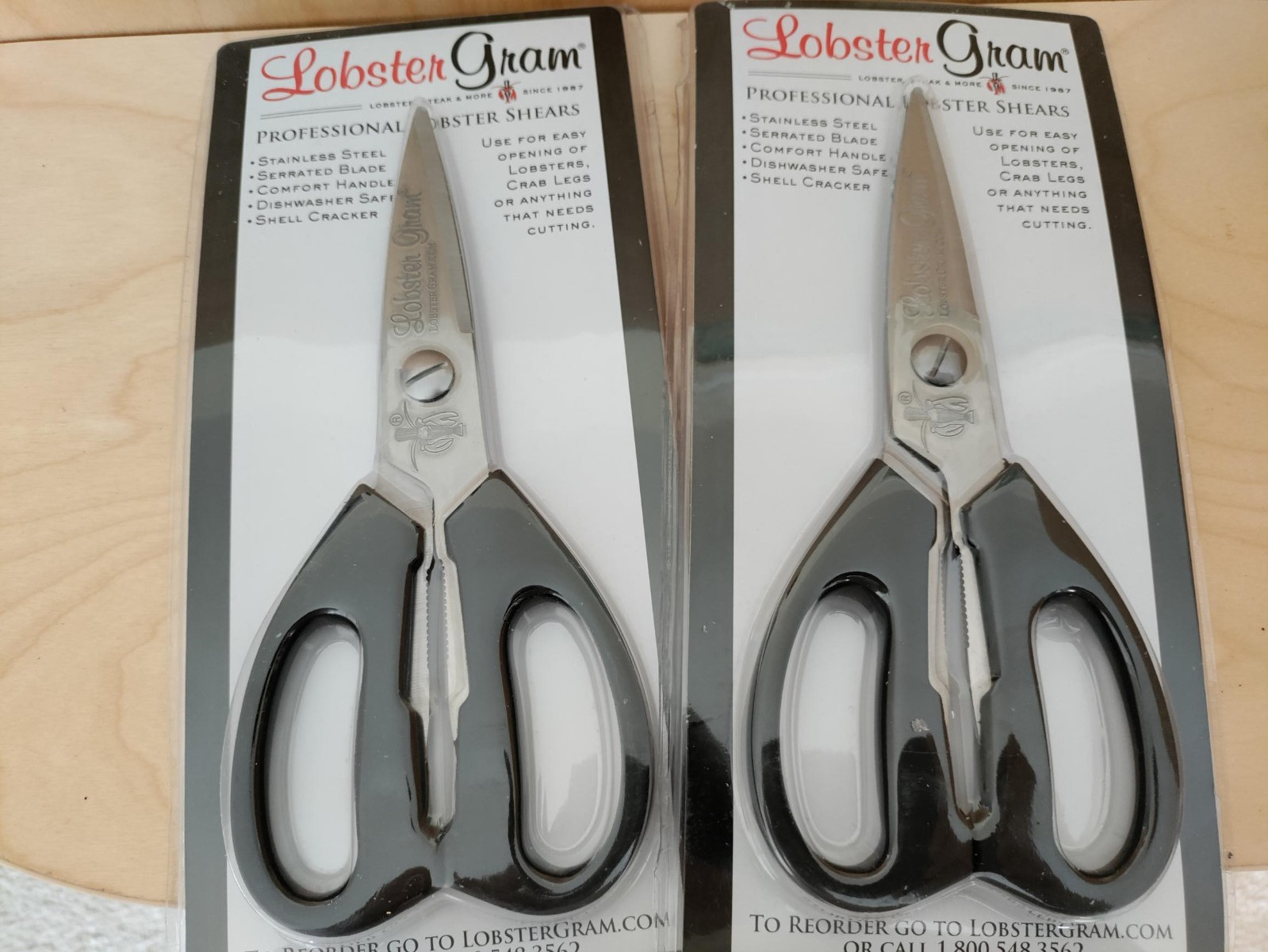 Set of 2 Lobster Gram Professional Lobster Shears ~ Shell Crackers ~ NEW