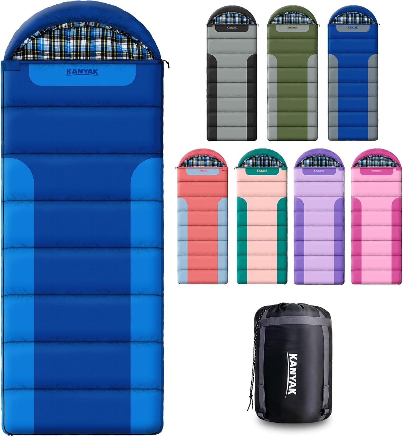 Cotton Flannel Liner Sleeping Bag for Adults Teens Kids, Cold Weather &Warm