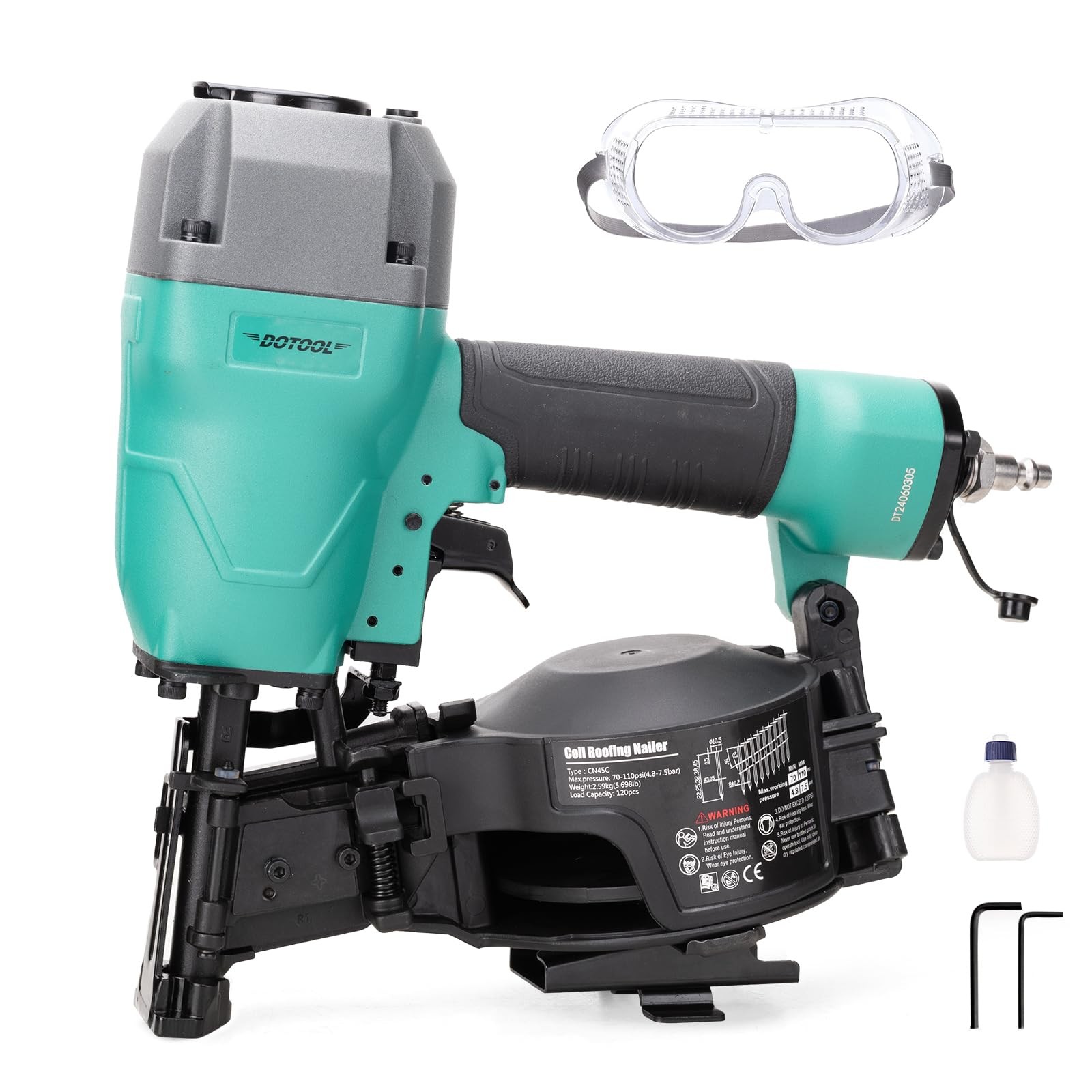 Roofing Nailer CN45C 15 Degree 3/4-Inch to 1-3/4-Inch Roofing Nail Pneumatic ...