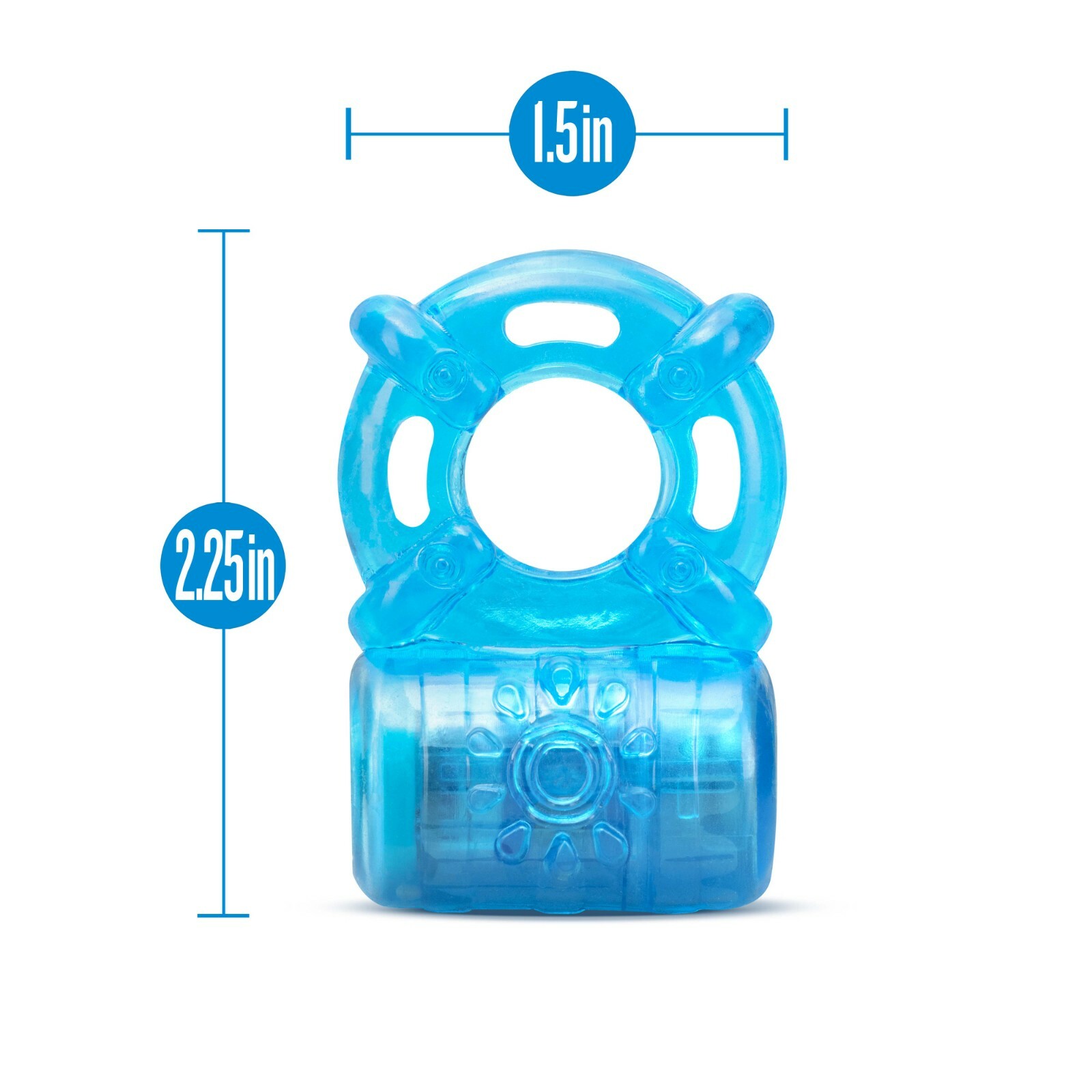 Eden Rechargeable 5 Function Vibrator Cock Ring Stretchy Waterproof to Stay Hard