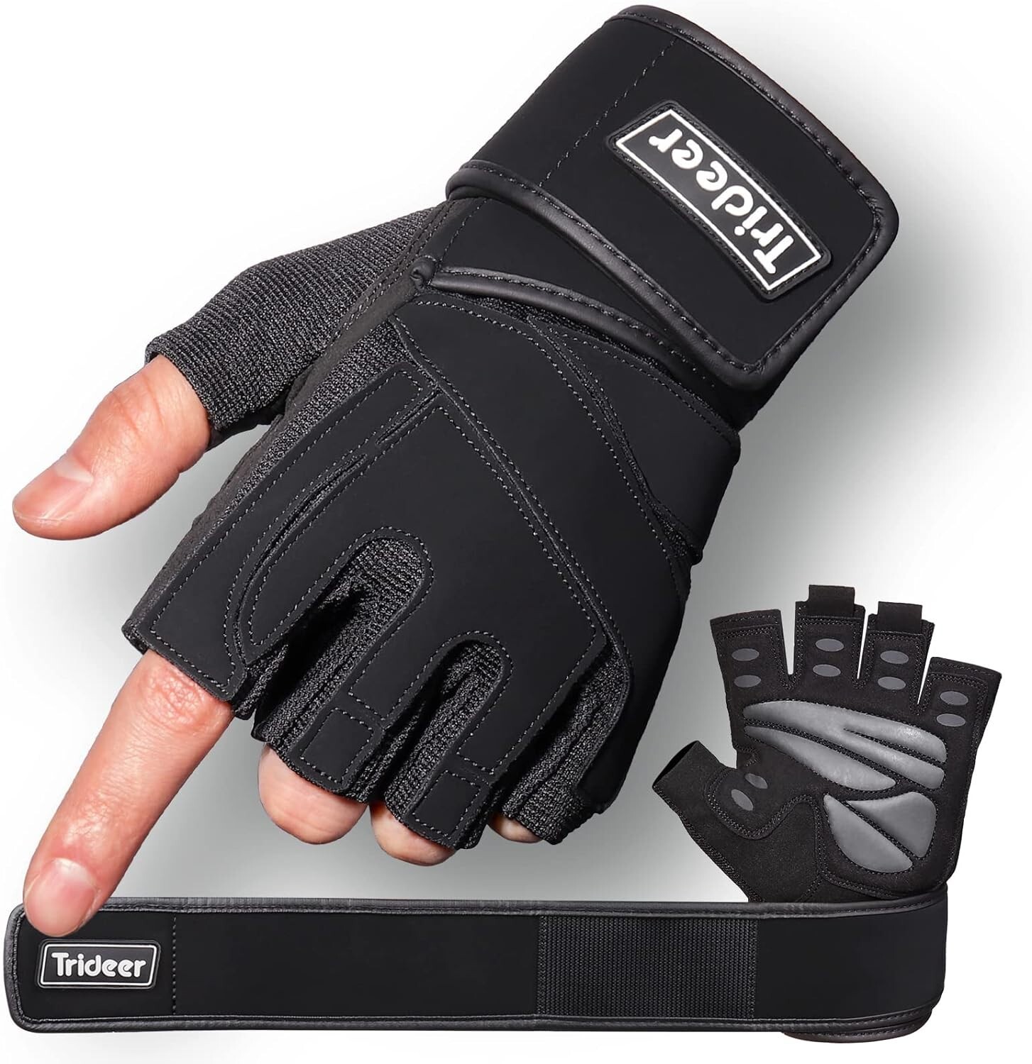 #1 Guantillas Gym Guantes De Gimnasio Para Mujer Hombre Bicicleta Pad Large, NEW