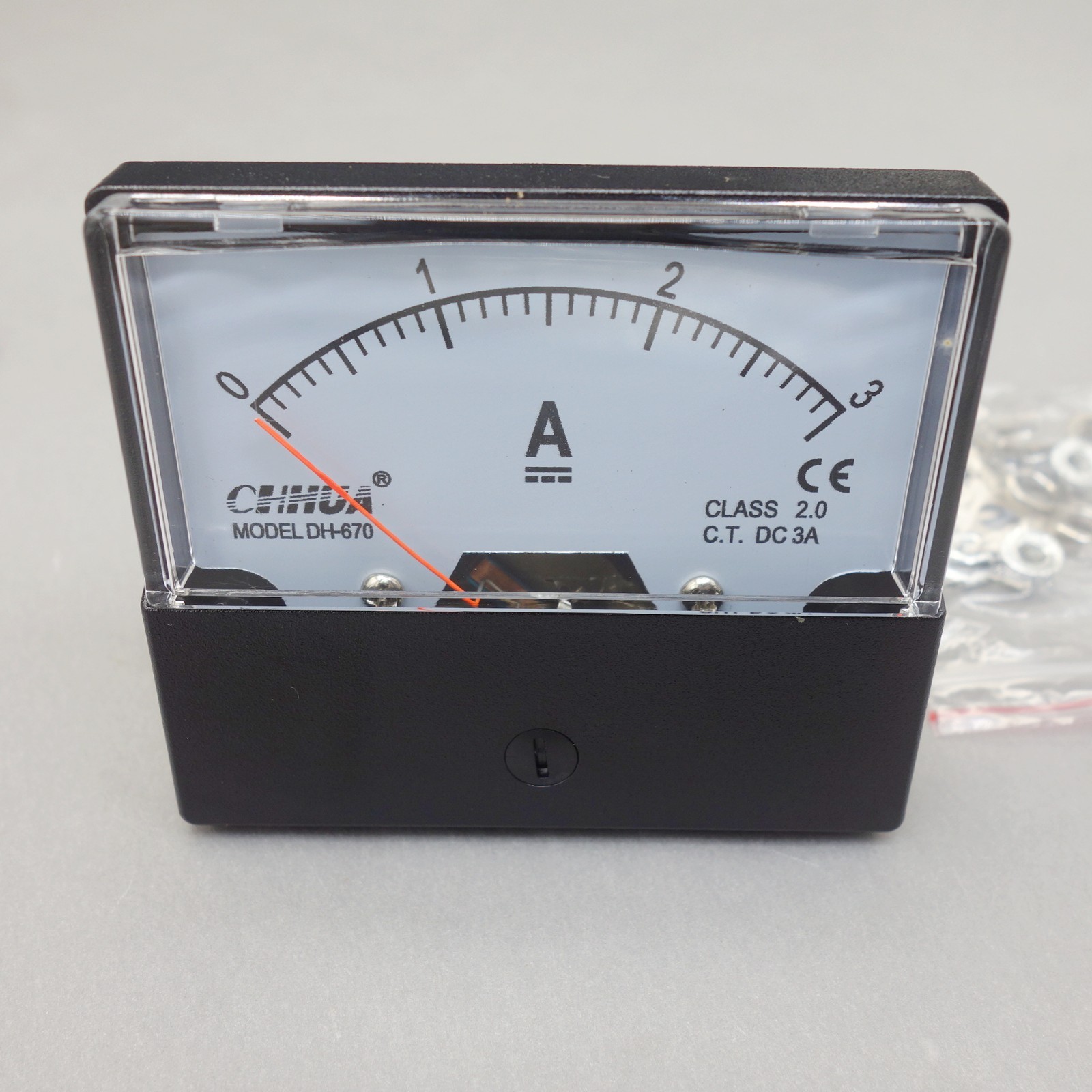 1pc DC 3A Analog Ammeter Panel AMP Current Meter DC 0-3A 60*70mm shunt-built in