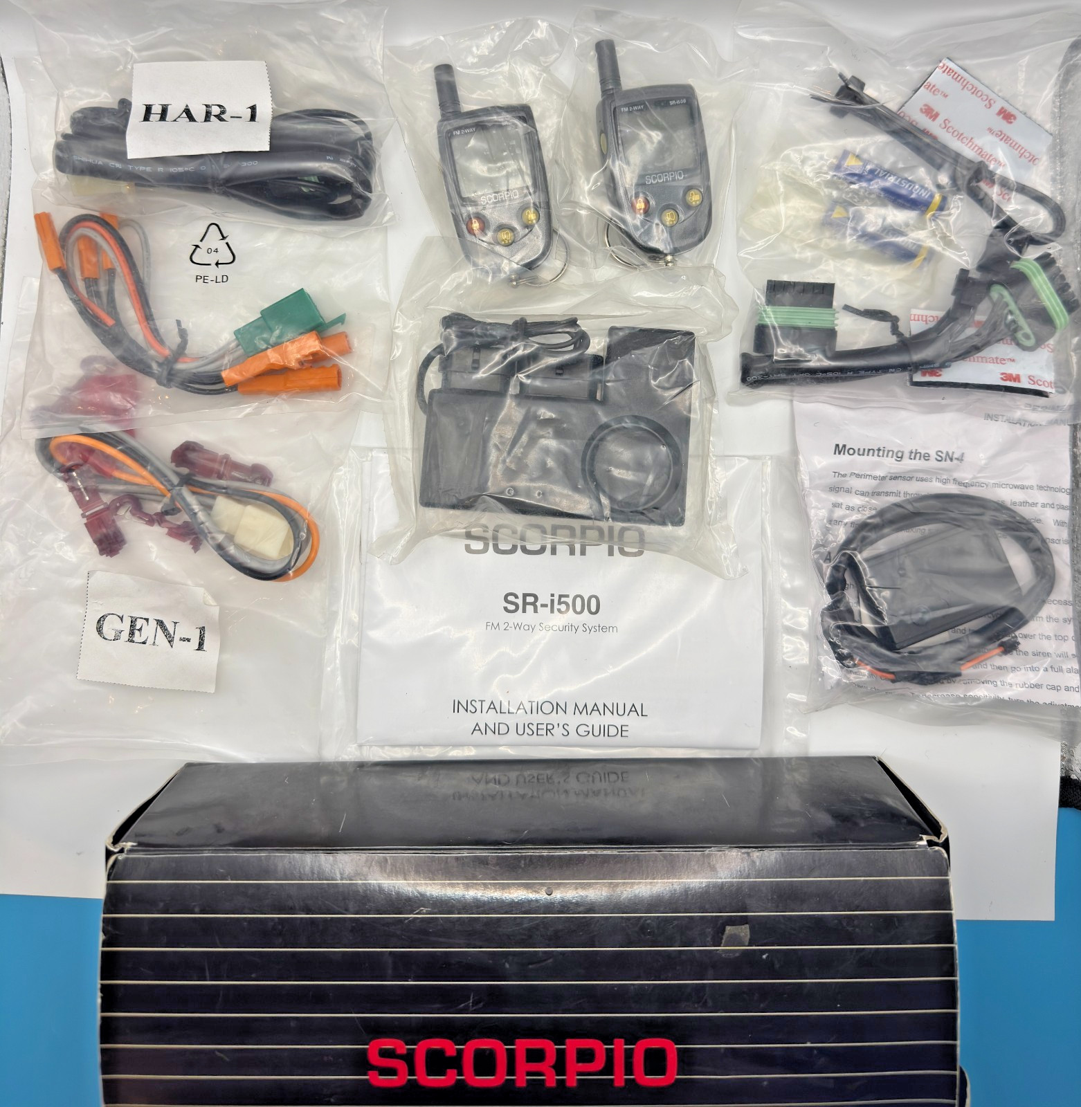 Scorpio SR-i500 FM 2-Way Car Security System with Accessories and Manual