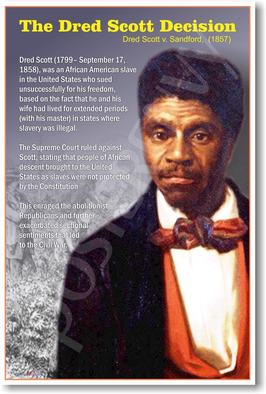 Dred Scott Decision Supreme Court Social Studies POSTER