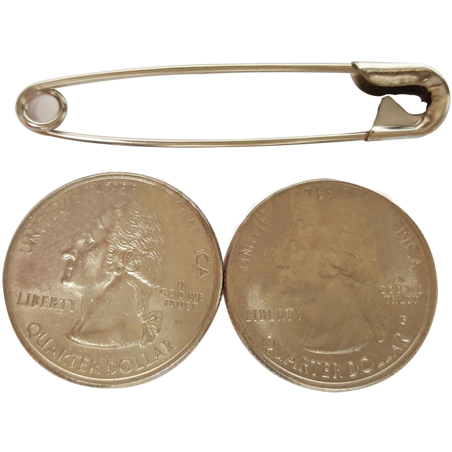 Extra Large Nickel Plated Safety Pins - Industrial Strength