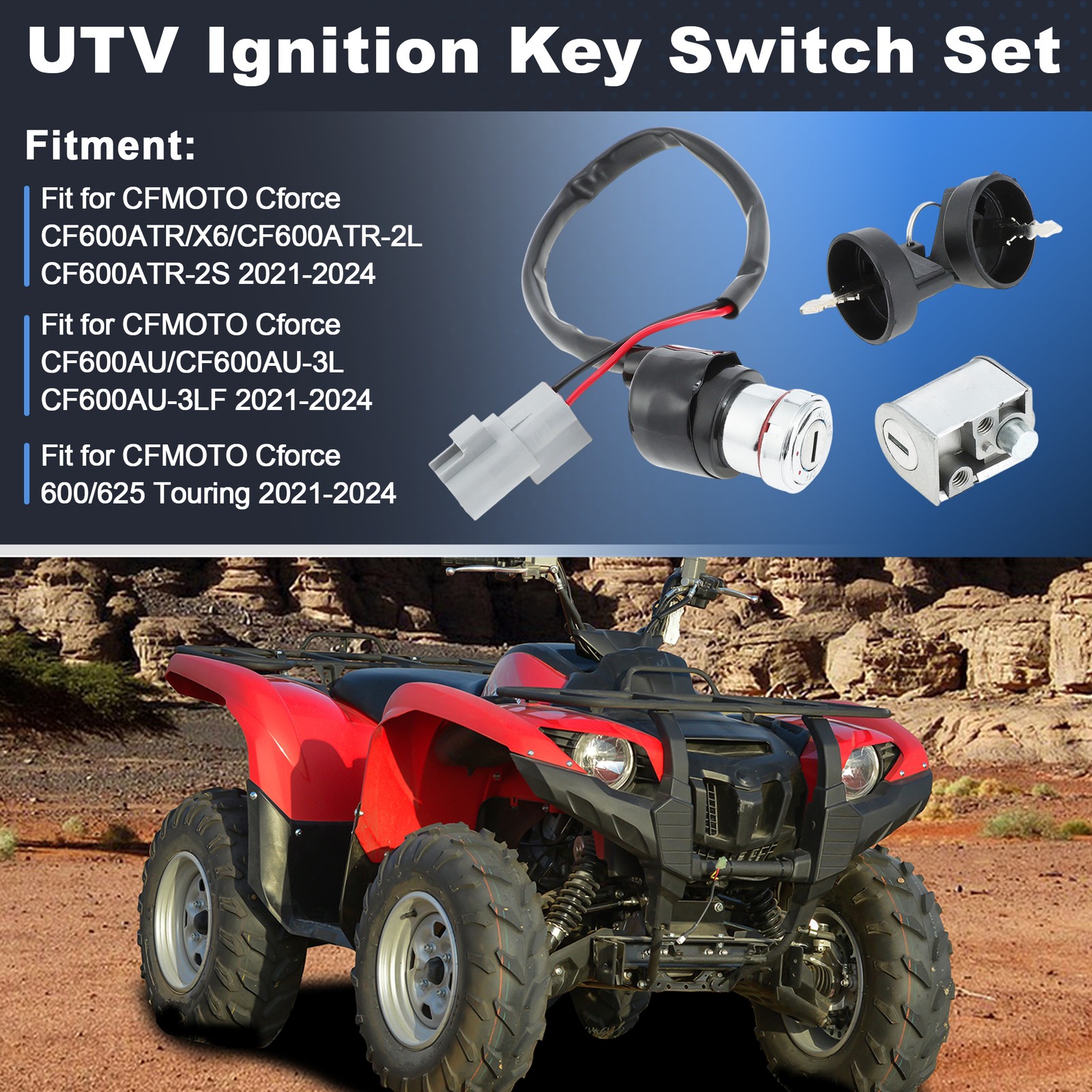 ATV Ignition Lock Switch Key Set for CFMOTO CFORCE 600 625 CF600 9DS0101006002