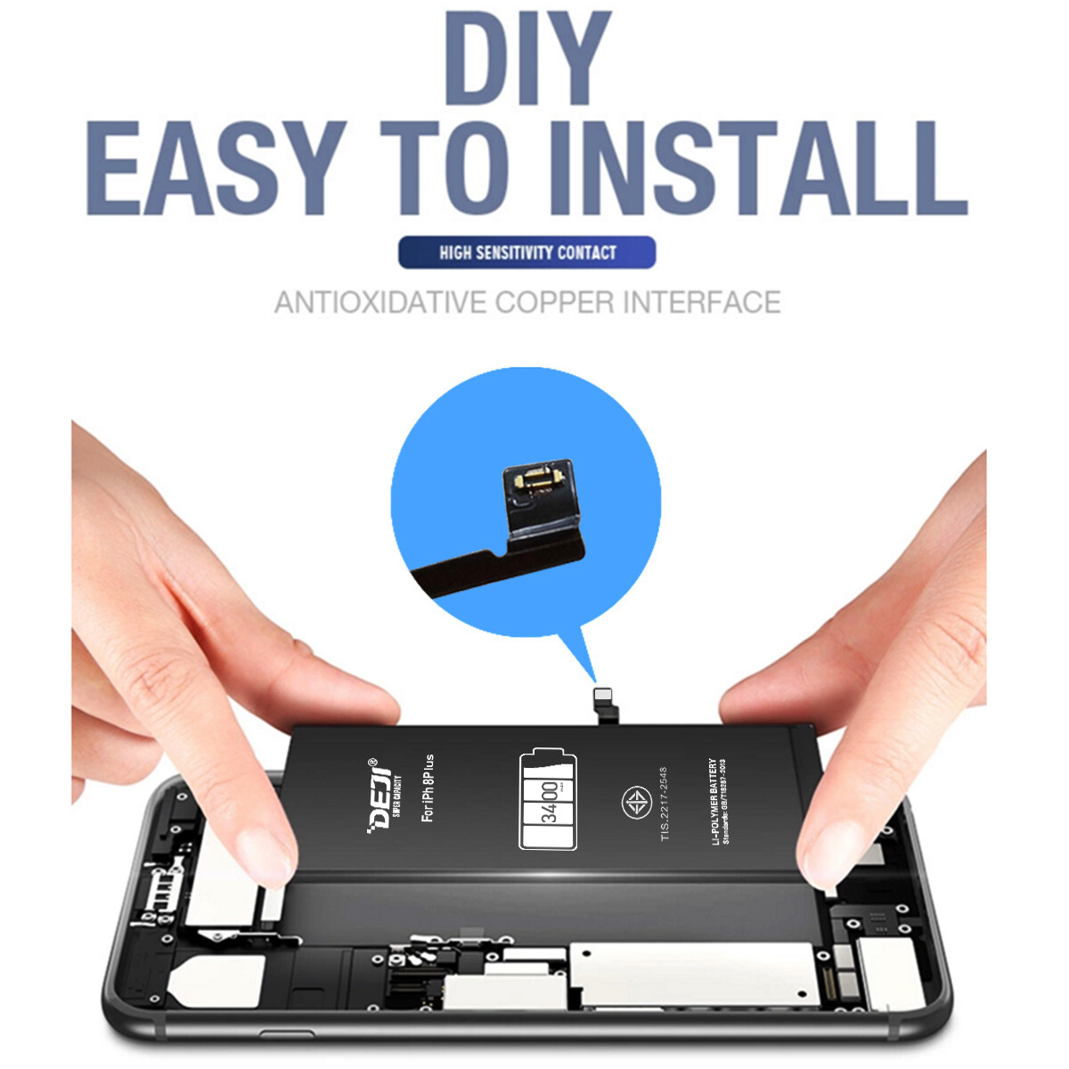 DEJI OEM Replacement Internal Battery for Apple iPhone X 8 7 6 6s Plus+Tool Kits