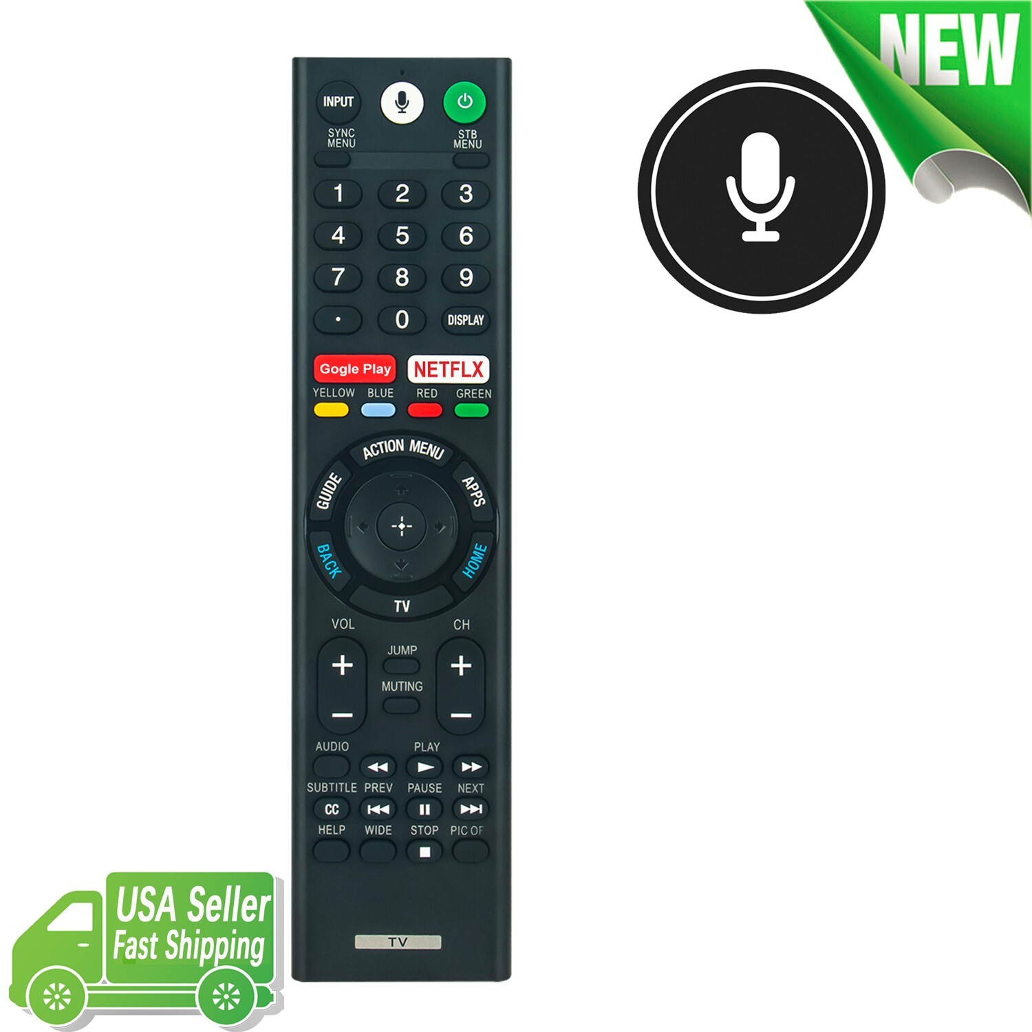 RMF-TX300U Voice Replaced Remote for Sony TV XBR-65X850E XBR-75X850E XBR-43X800E