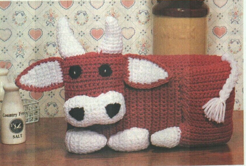 COZY COW PILLOW COUNTRY FARM HOME DECOR CROCHET PATTERN INSTRUCTIONS