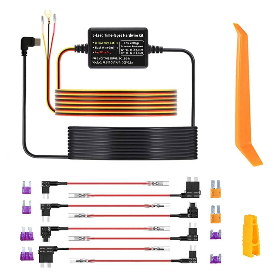Dash Cam Hardwire Kit USB C Port 10.5ft Dashcam Hardwire Kit for Dash Camera ...