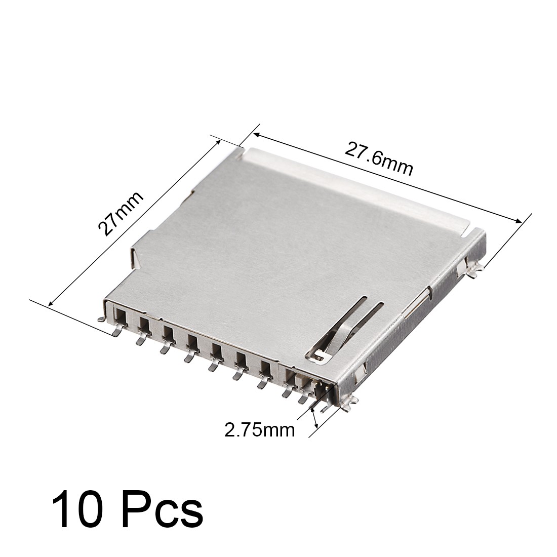 SD Memory Card Socket Long Body 11 Pin PCB Mount Connector 10pcs