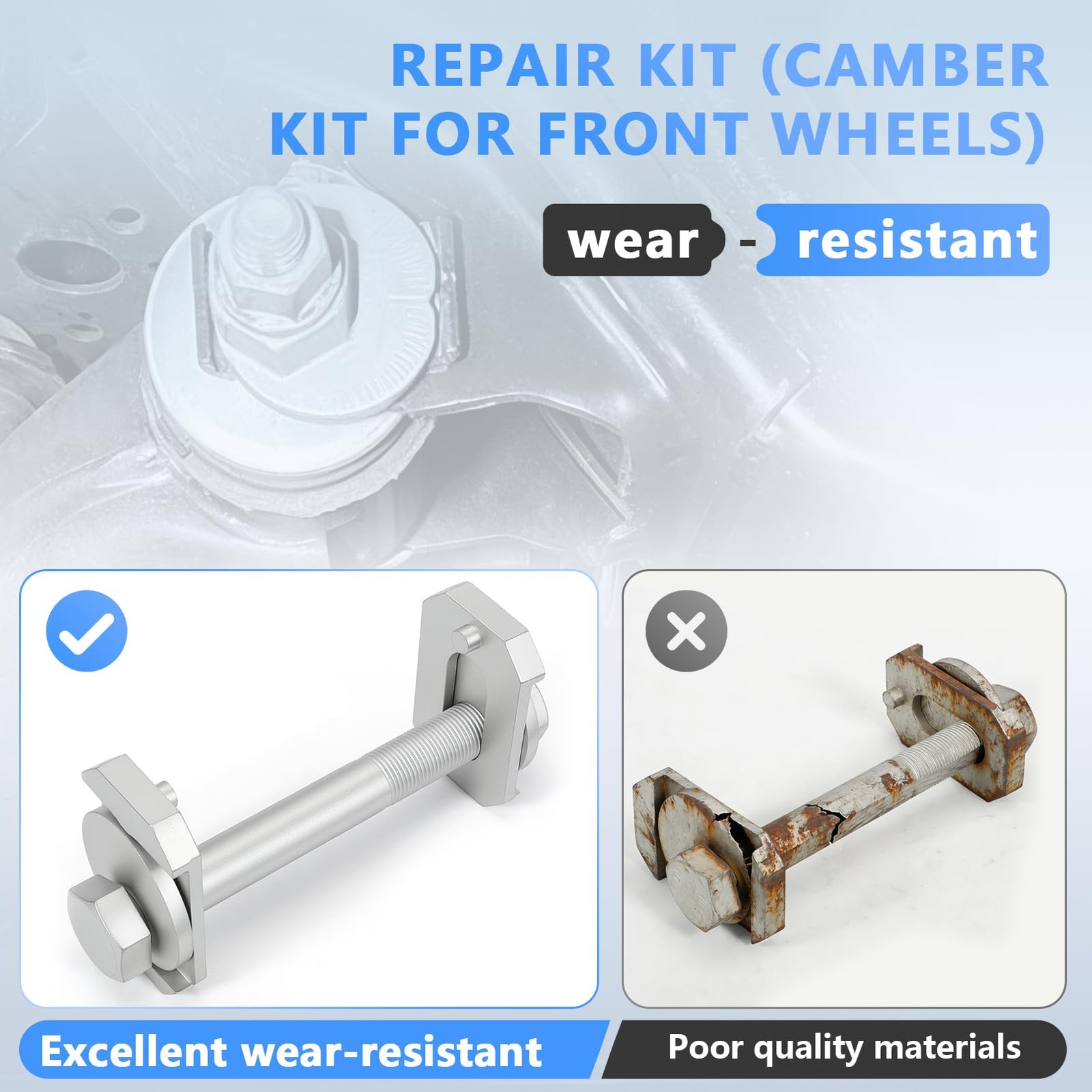 Front Caster Camber Kit Camber/Caster Adjustment Bolts Kit Compatible with 20...