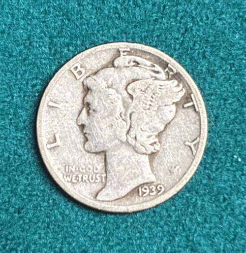 1939 Mercury Dime Fine To Very Fine Circulated Defined Edges