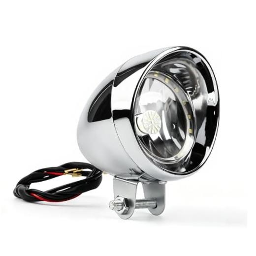 Chrome Led Headlight 12V Head Lamp Compatible with Motorcycle Scooter ATV 4