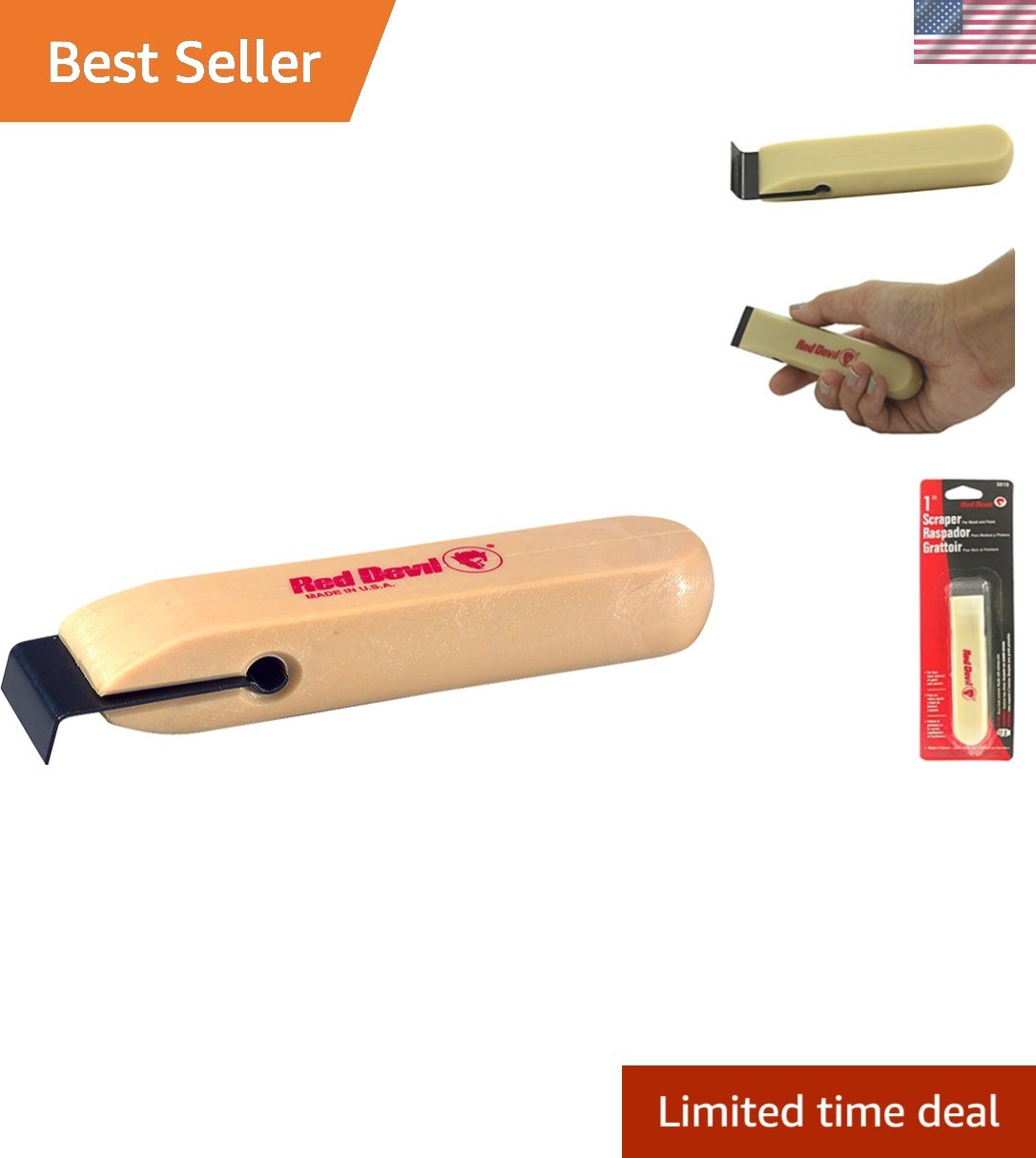 Lightweight 3010 1" Paint Scraper - Ideal for Furniture and Molding Projects
