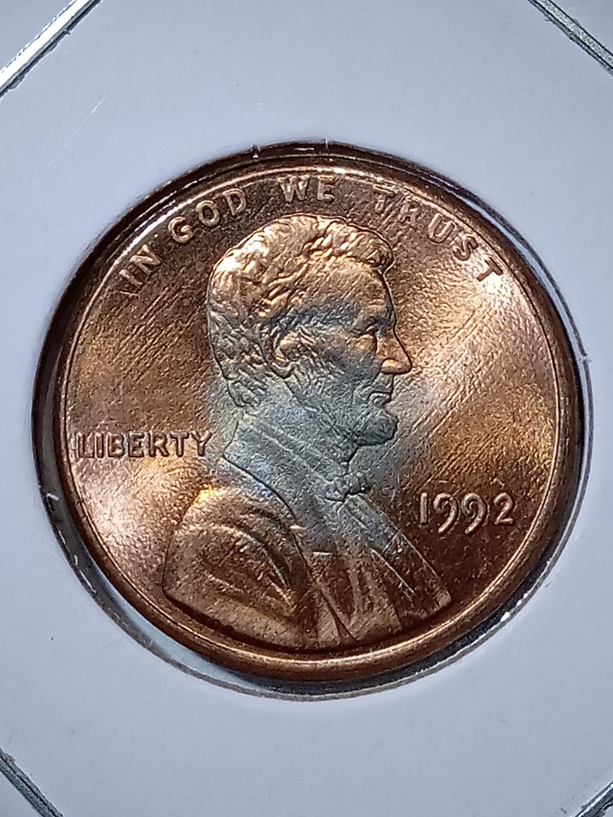 1992 Lincoln Cent W/ Missing Clad Layer Both Sides, Lamination Error & DD Vein!