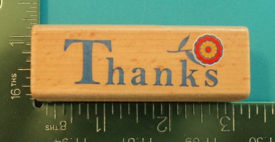 THANKS Saying with FLOWER Rubber Stamp by International Greetings