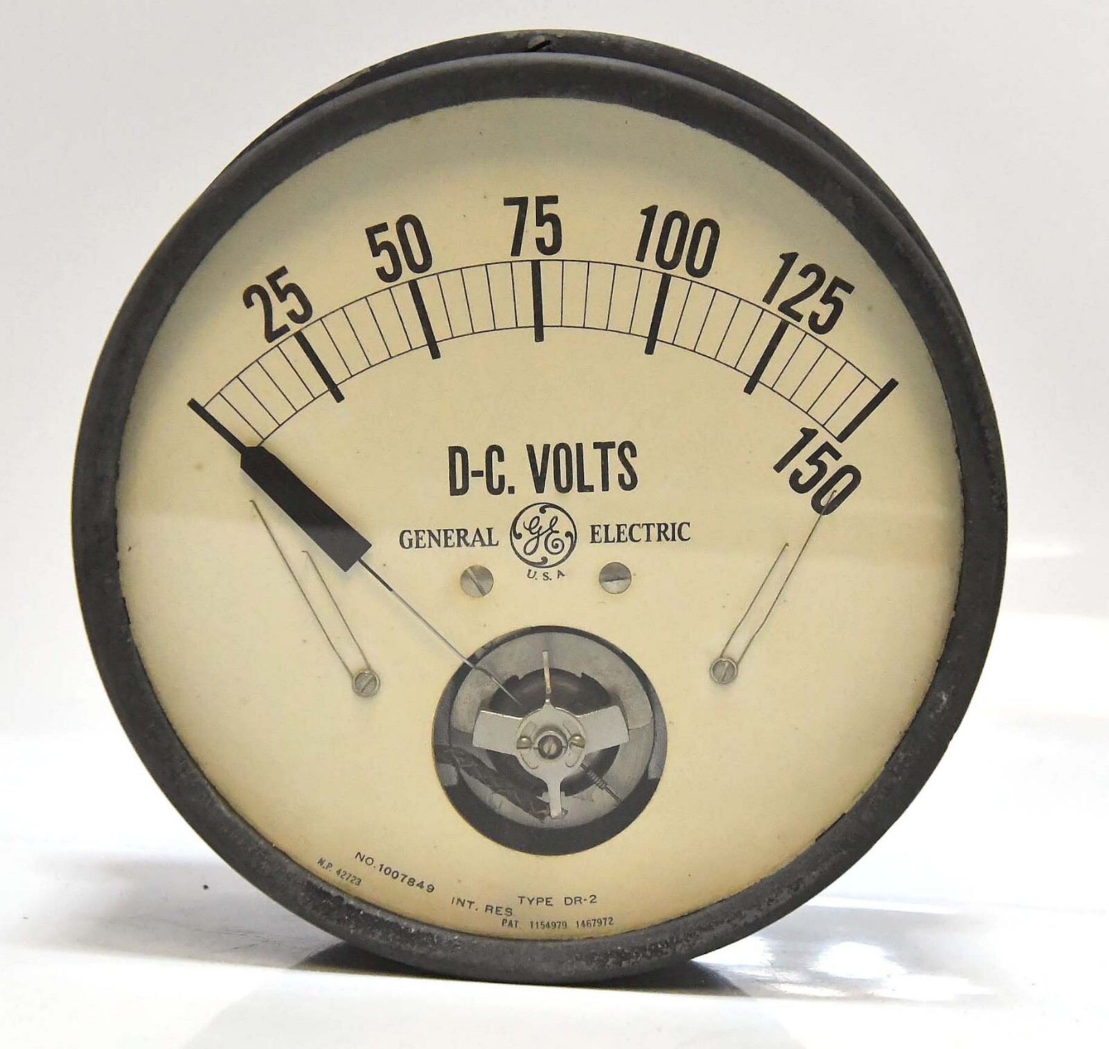 VINTAGE GE D-C VOLTS METER GAUGE FROM THE FILER & STOWELL FOUNDRY IN  MILWAUKEE