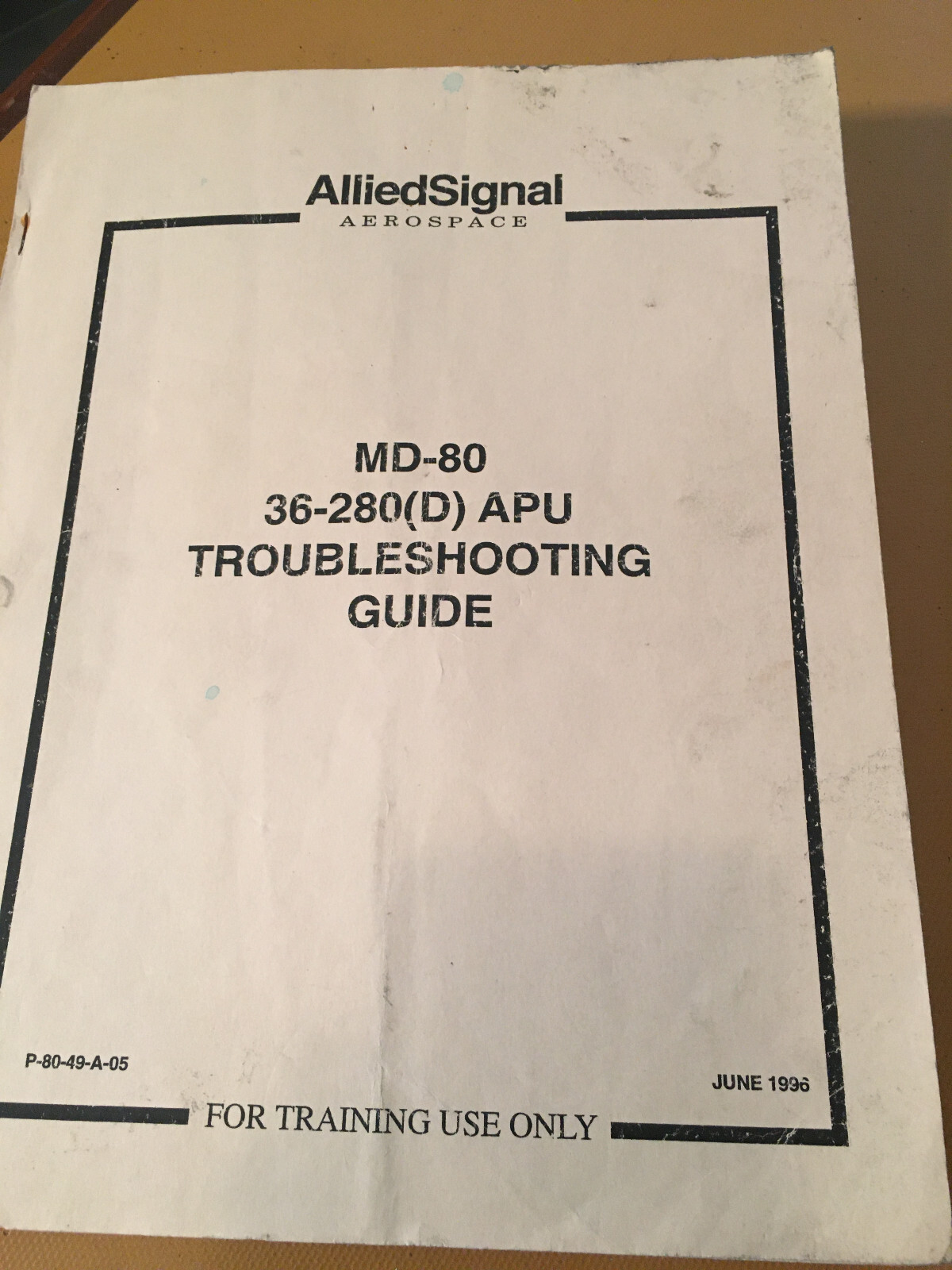 McDonnell Douglas MD-80 APU 36-280(D) Troubleshooting Guide