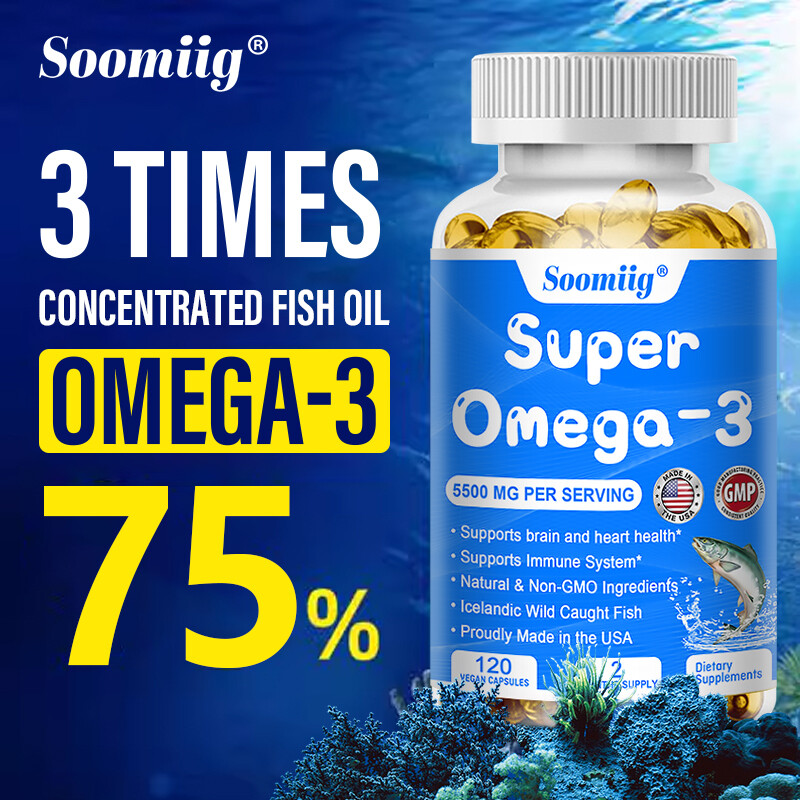 Super Omega-3 - Brain and Heart Health Support - Natural - Non-GMO